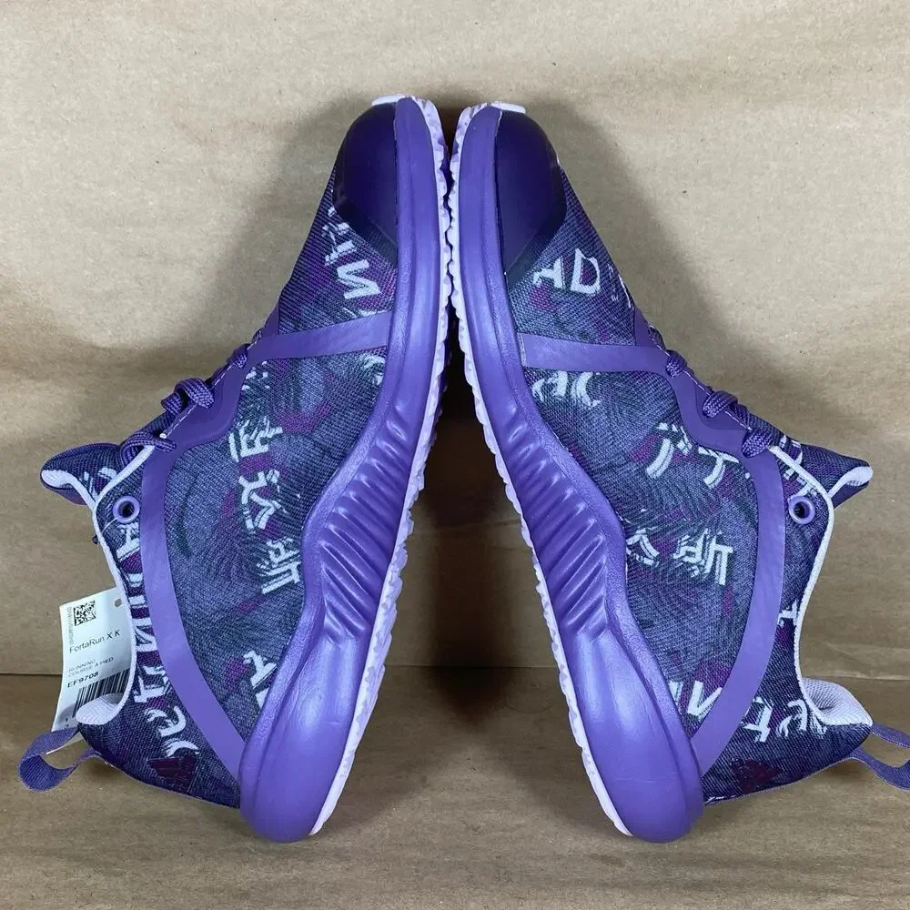 Adidas FortaRun X Tech Shoes GIRLS 3.5 Running Purple Grey White Lavender EF9708